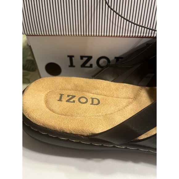 Izod Slaight Strappy Crisscross Strap Slip On Sandals Black Sz 10 NIB - Picture 5 of 16
